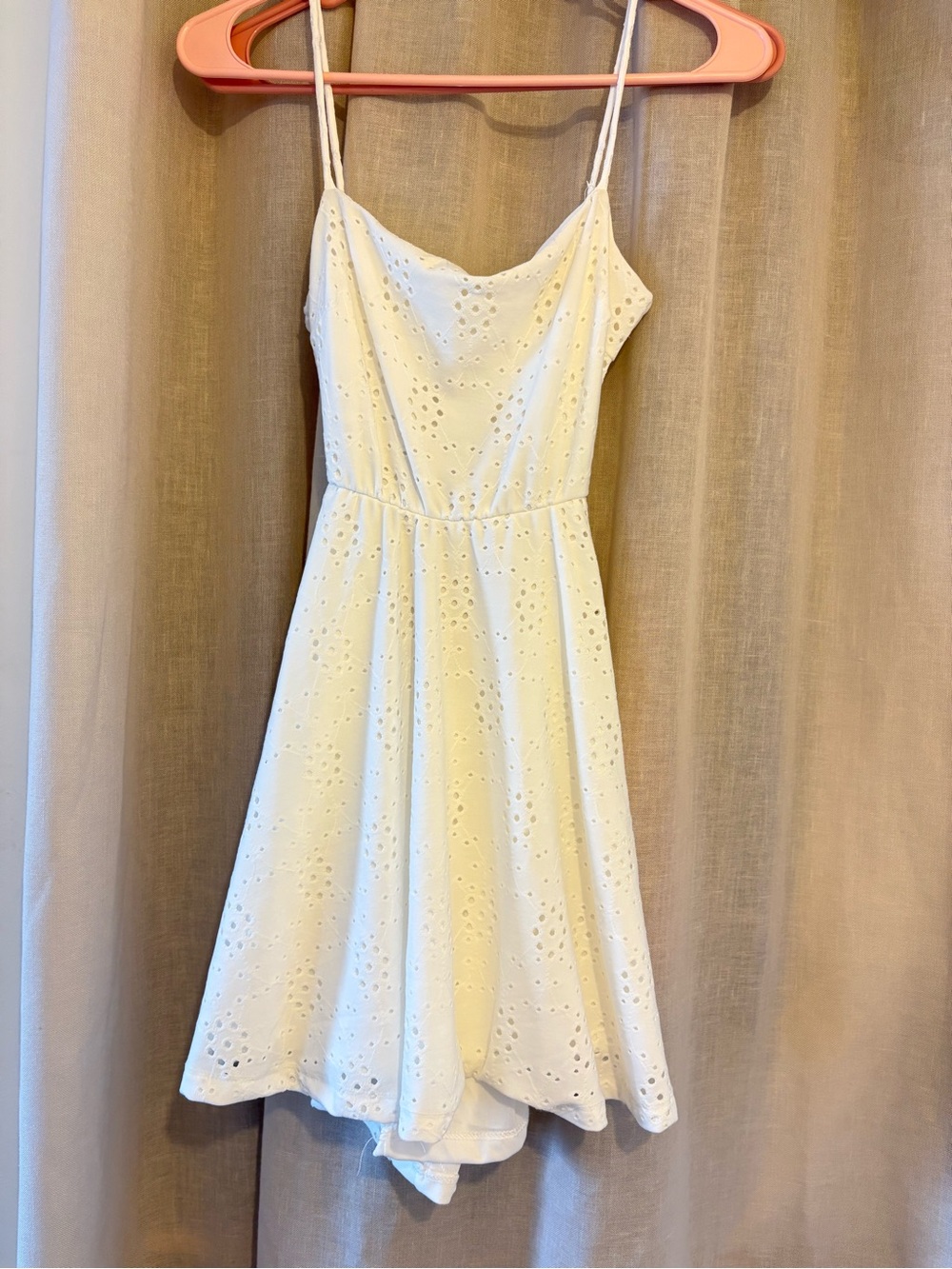 Windsor White Eyelet Spaghetti-Strap Mini Dress